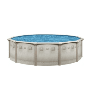 Brazil 52" Above Ground Swimming Pool Packages with a metal frame and blue water, isolated on a white background, inspired by Brazil.